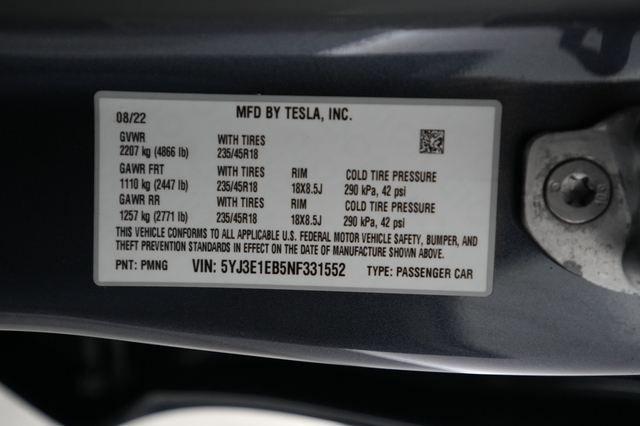 2022 Tesla Model 3