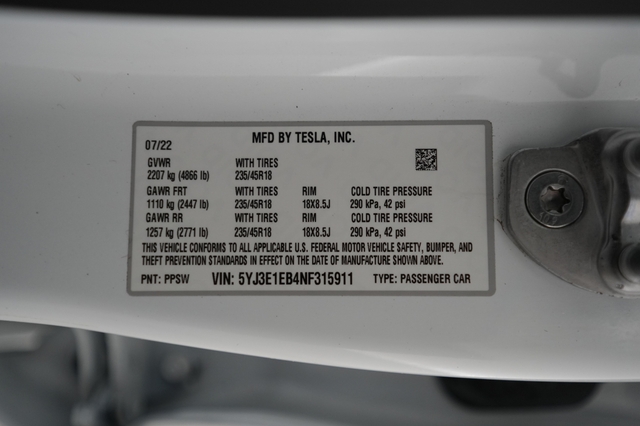 2022 Tesla Model 3